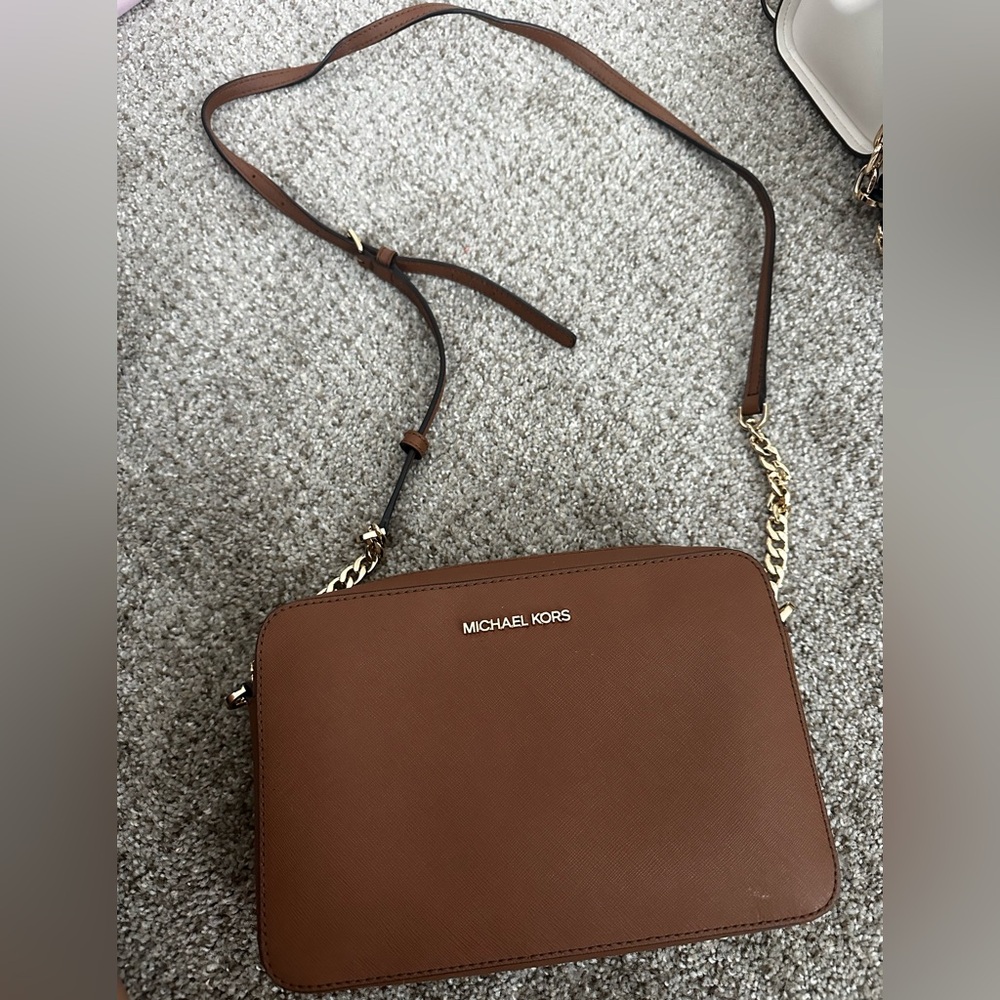 Michael Kors Brown Leather Crossbody Bag